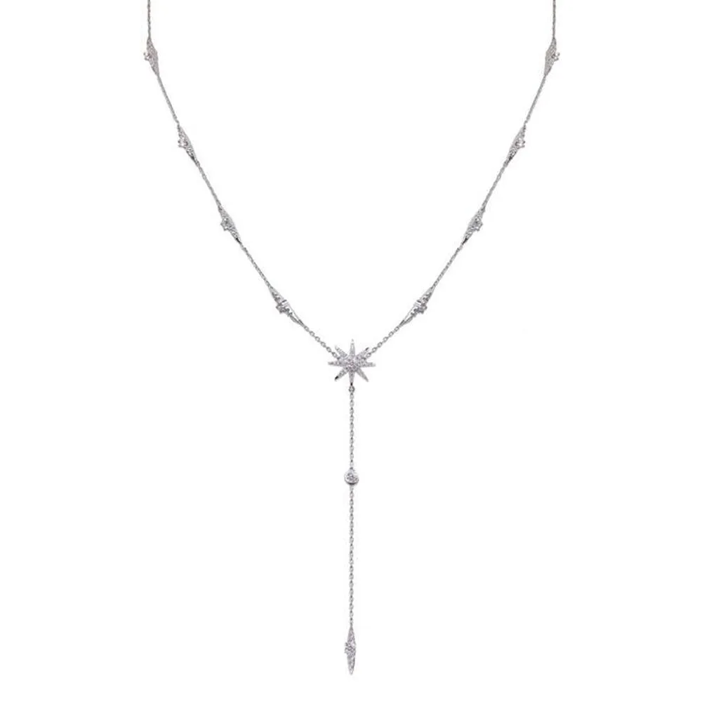 CARAT* London Sterling Silver Mimosa Drop Pendant Necklace