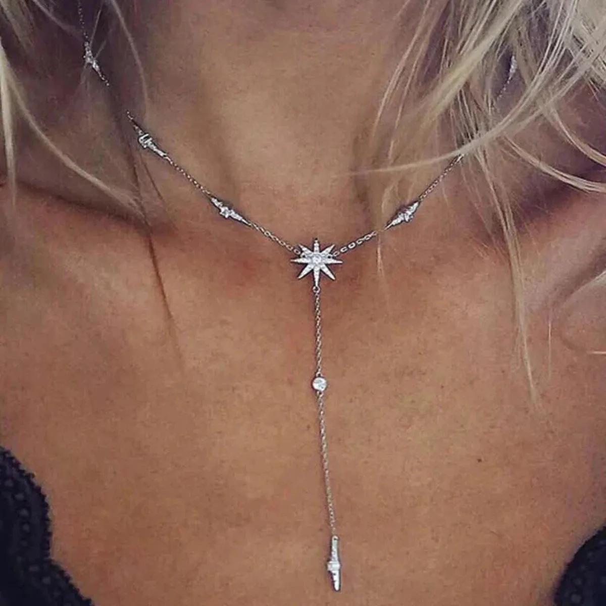 CARAT* London Sterling Silver Mimosa Drop Pendant Necklace