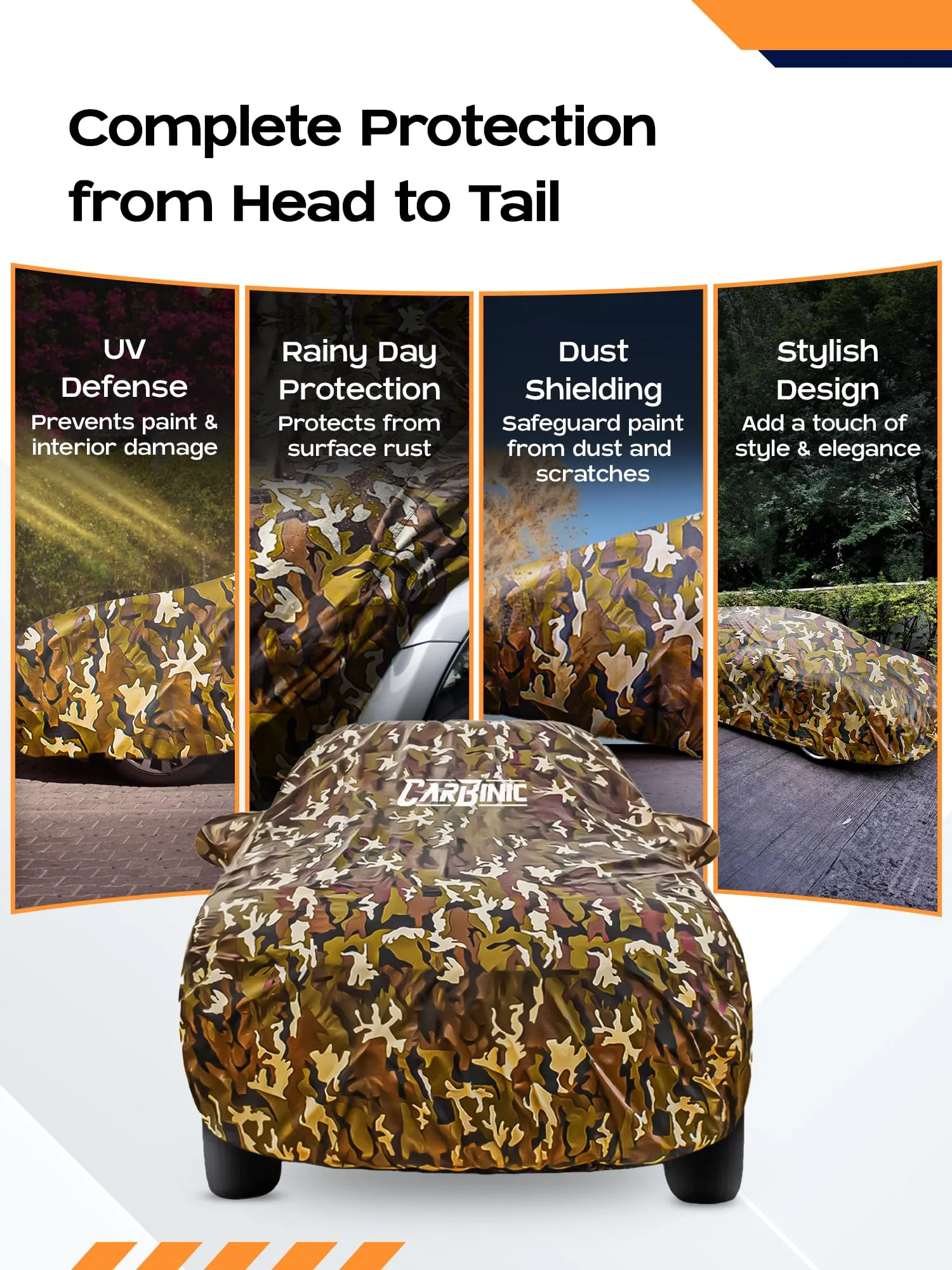 CARBINIC Car Cover for BYD Atto 2023 Waterproof (Tested) and Dustproof UV Heat Resistant Outdoor Protection with Triple Stitched Fully Elastic Surface