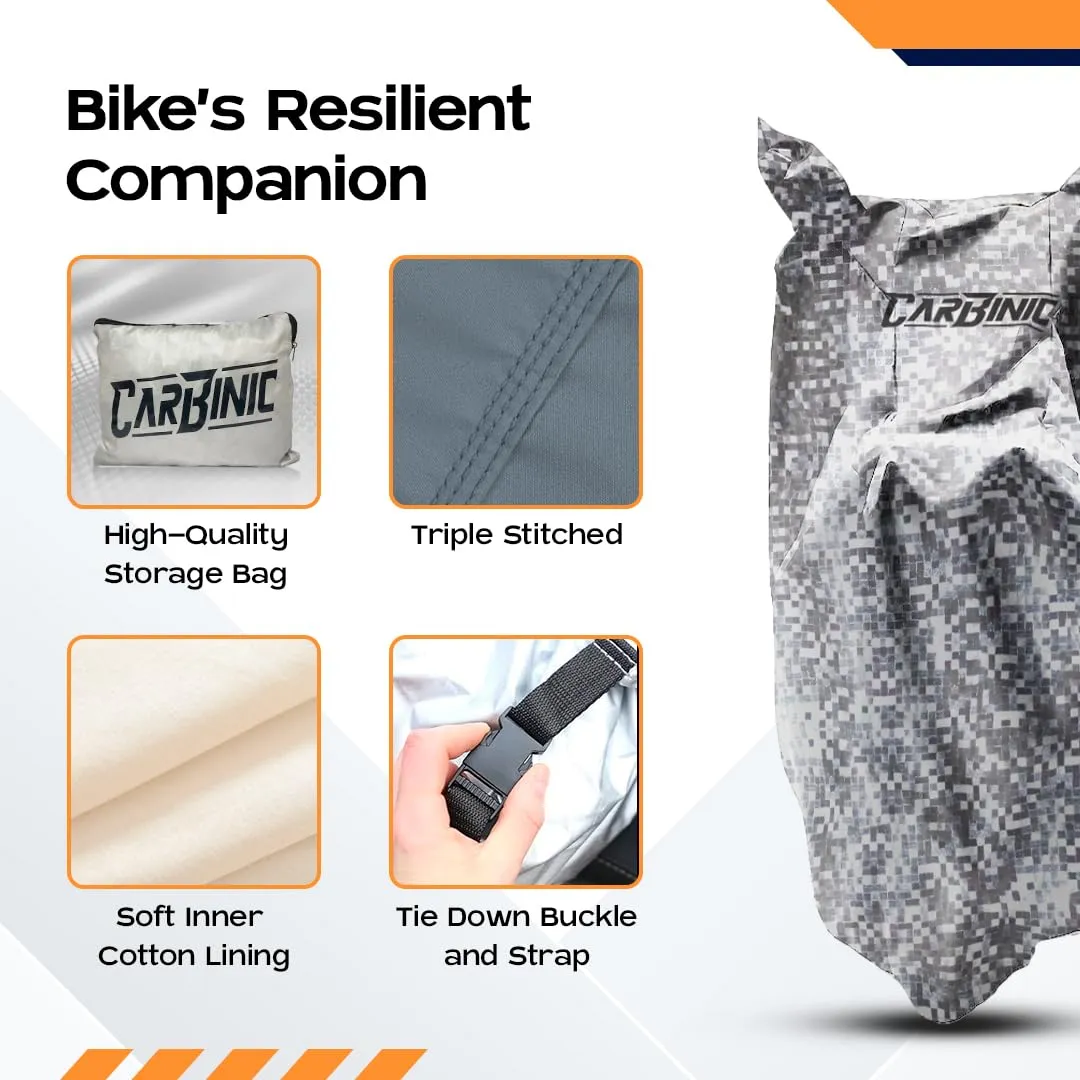 CARBINIC Waterproof Scooty Cover | Honda Activa 6G TVS Jupiter Bajaj Chetak Electric Scooter Cover | Dustproof Washable Activa Accessories | UV Proof Scratchproof with Mirror Pocket Cover | Silver