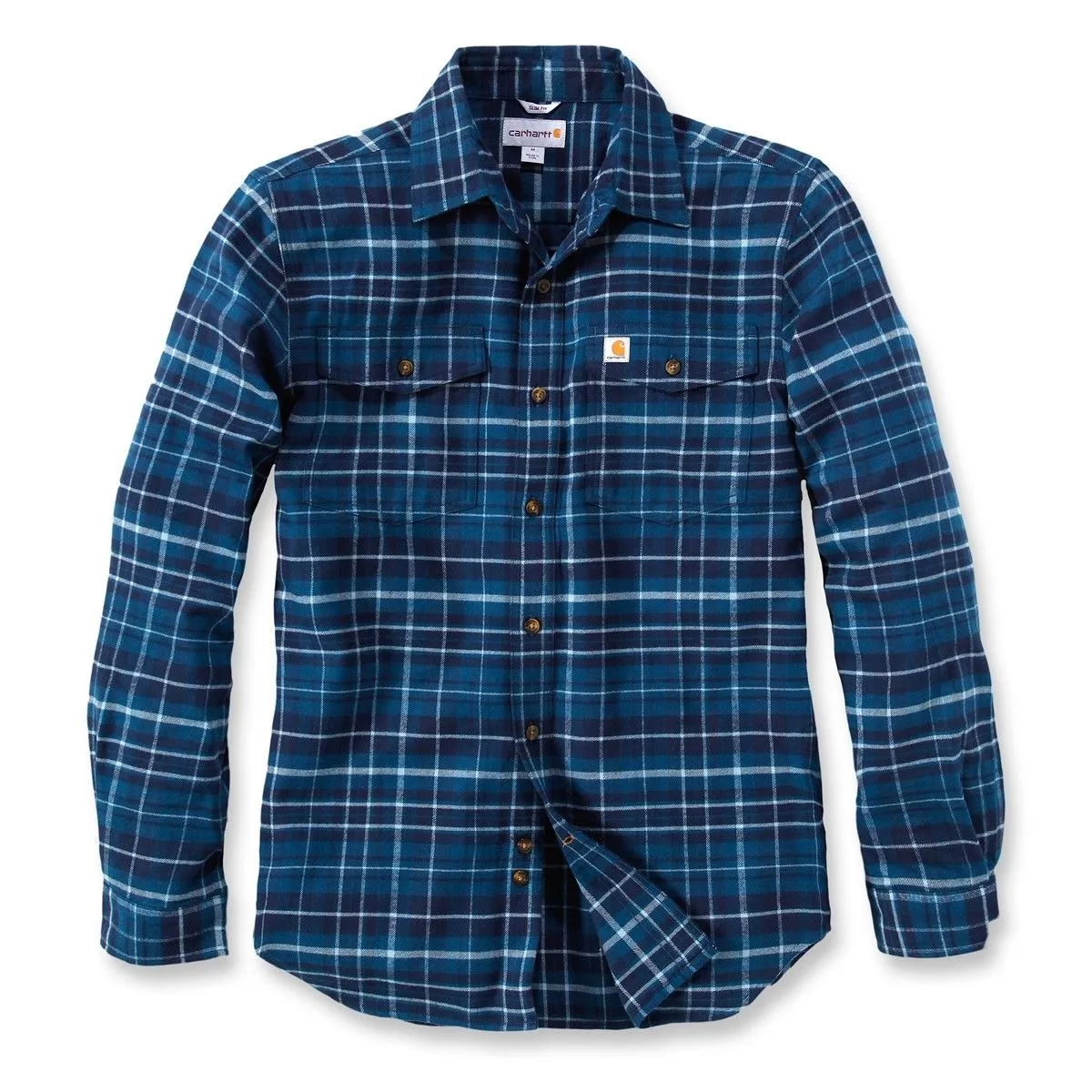 Carhartt&#x20;102888&#x20;Trimbull&#x20;Slim&#x20;Fit&#x20;Flannel&#x20;Shirt&#x20;-&#x20;Steel&#x20;Blue