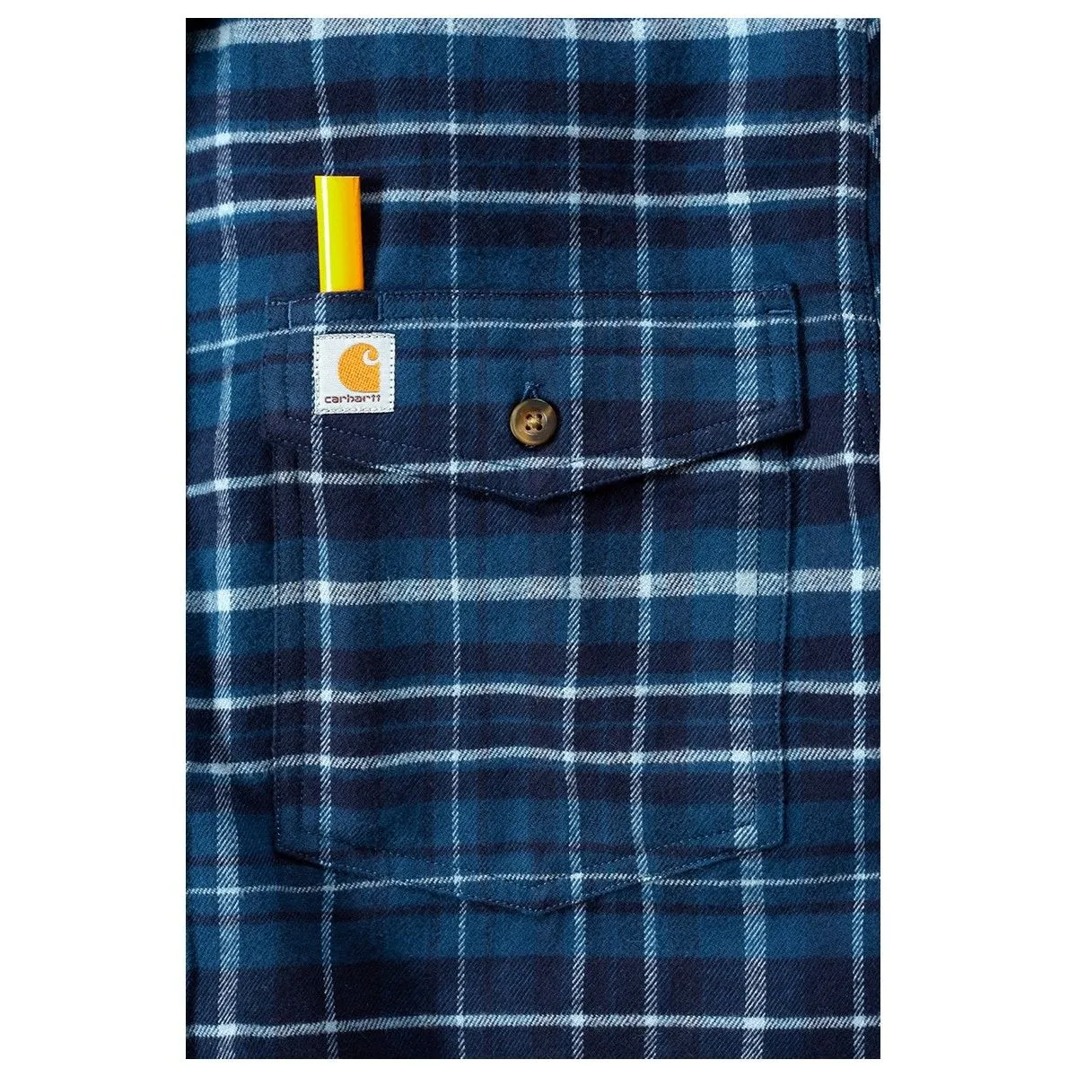 Carhartt&#x20;102888&#x20;Trimbull&#x20;Slim&#x20;Fit&#x20;Flannel&#x20;Shirt&#x20;-&#x20;Steel&#x20;Blue