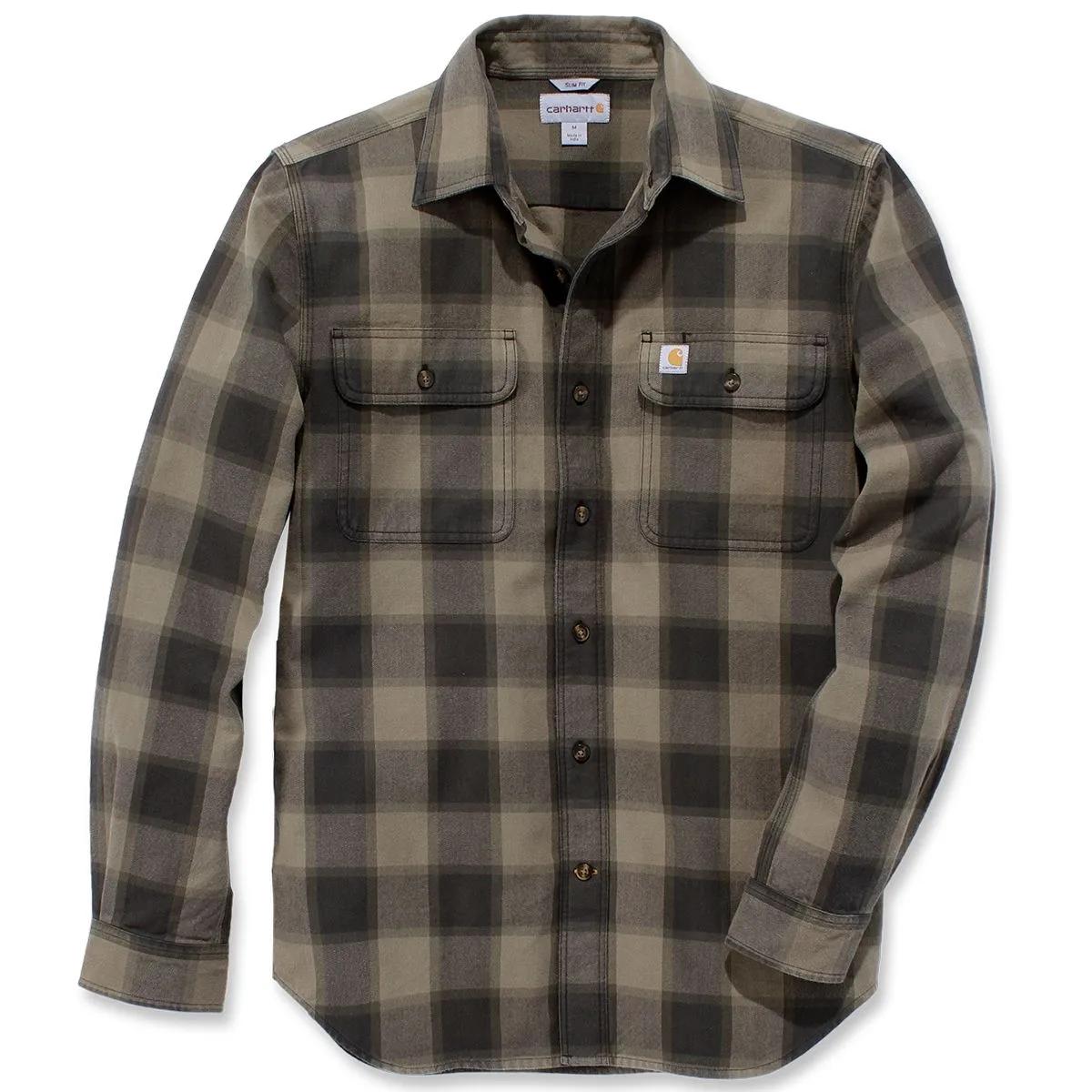 Carhartt&#x20;104144&#x20;Hubbard&#x20;Slim&#x20;Fit&#x20;Flannel&#x20;Shirt&#x20;-&#x20;Steel&#x20;Blue