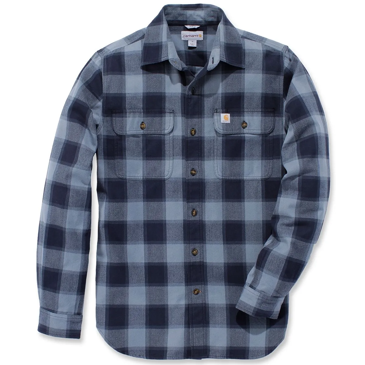 Carhartt&#x20;104144&#x20;Hubbard&#x20;Slim&#x20;Fit&#x20;Flannel&#x20;Shirt&#x20;-&#x20;Steel&#x20;Blue