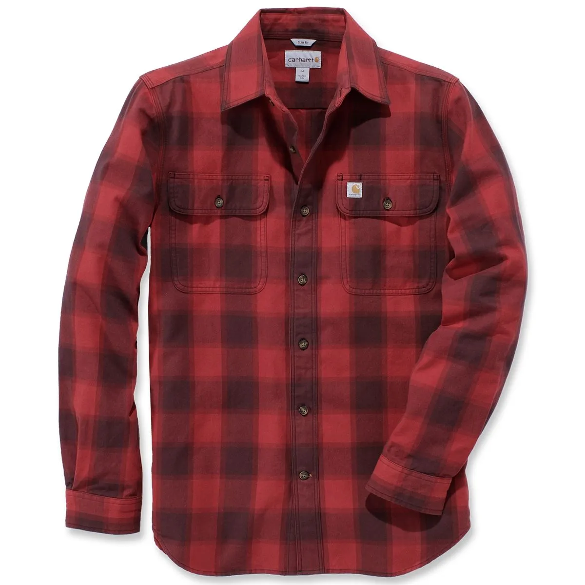 Carhartt&#x20;104144&#x20;Hubbard&#x20;Slim&#x20;Fit&#x20;Flannel&#x20;Shirt&#x20;-&#x20;Steel&#x20;Blue