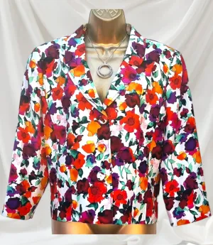 Caroline Charles London Vintage Floral Lined Jacket UK 16 US 12 EU 44