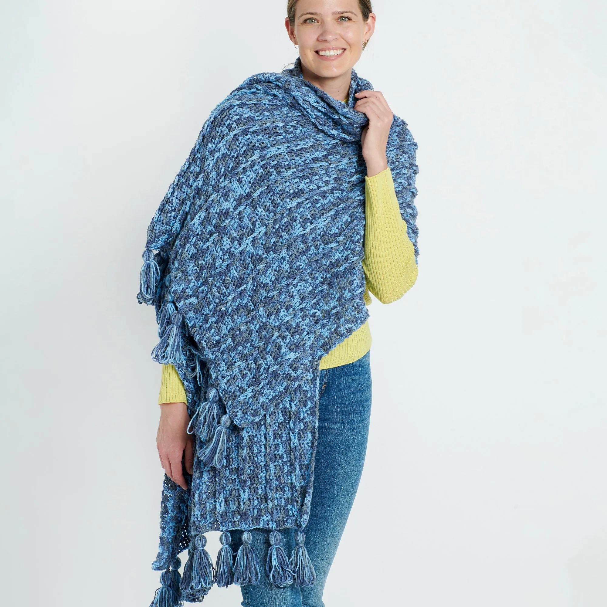 Caron Chain Ridge Crochet Shawl