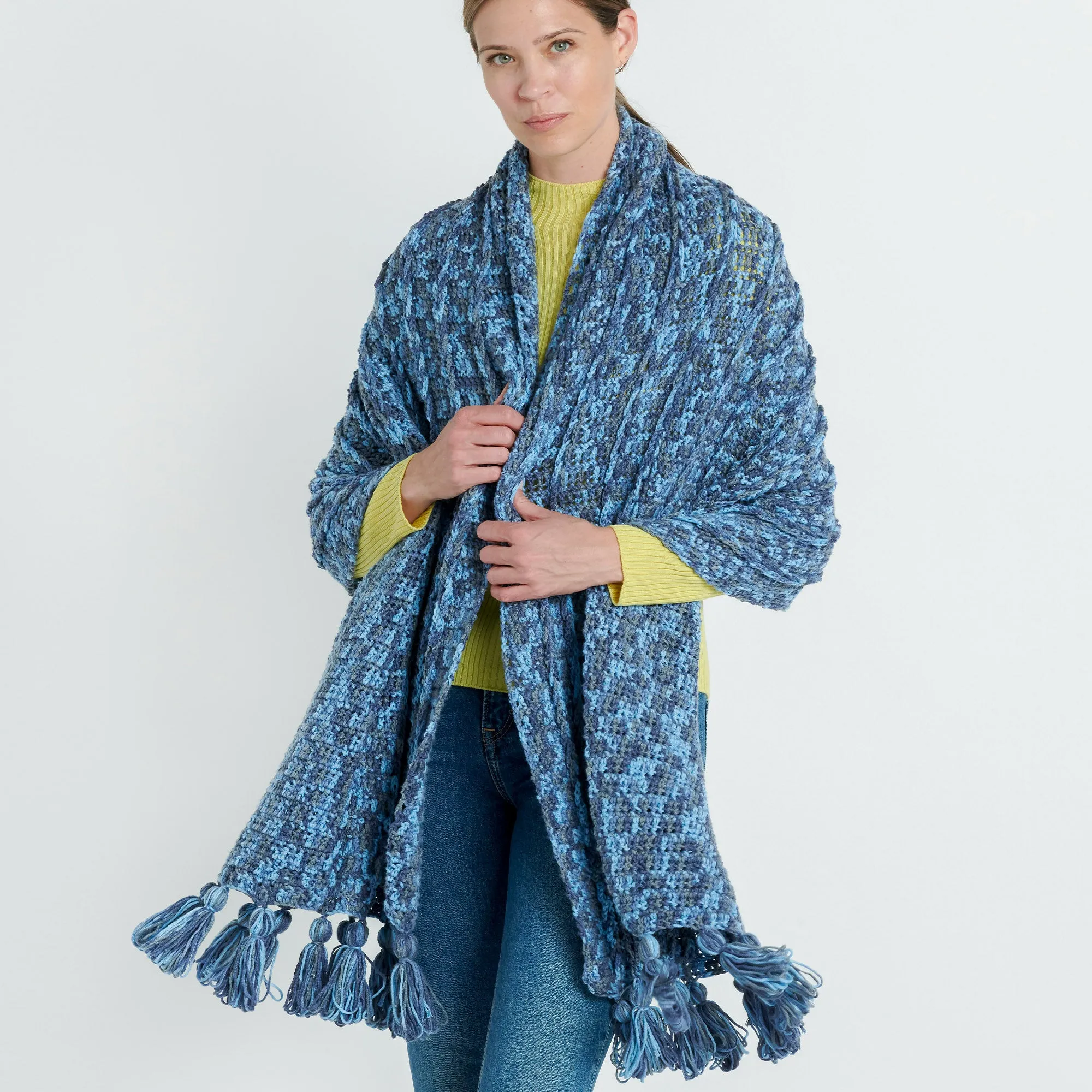 Caron Chain Ridge Crochet Shawl