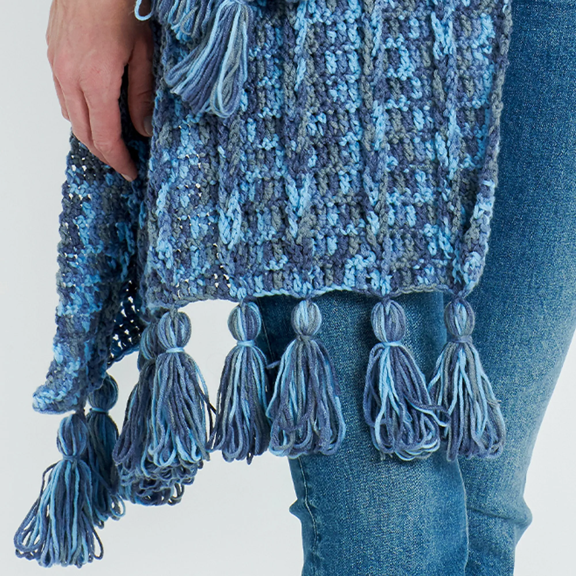 Caron Chain Ridge Crochet Shawl