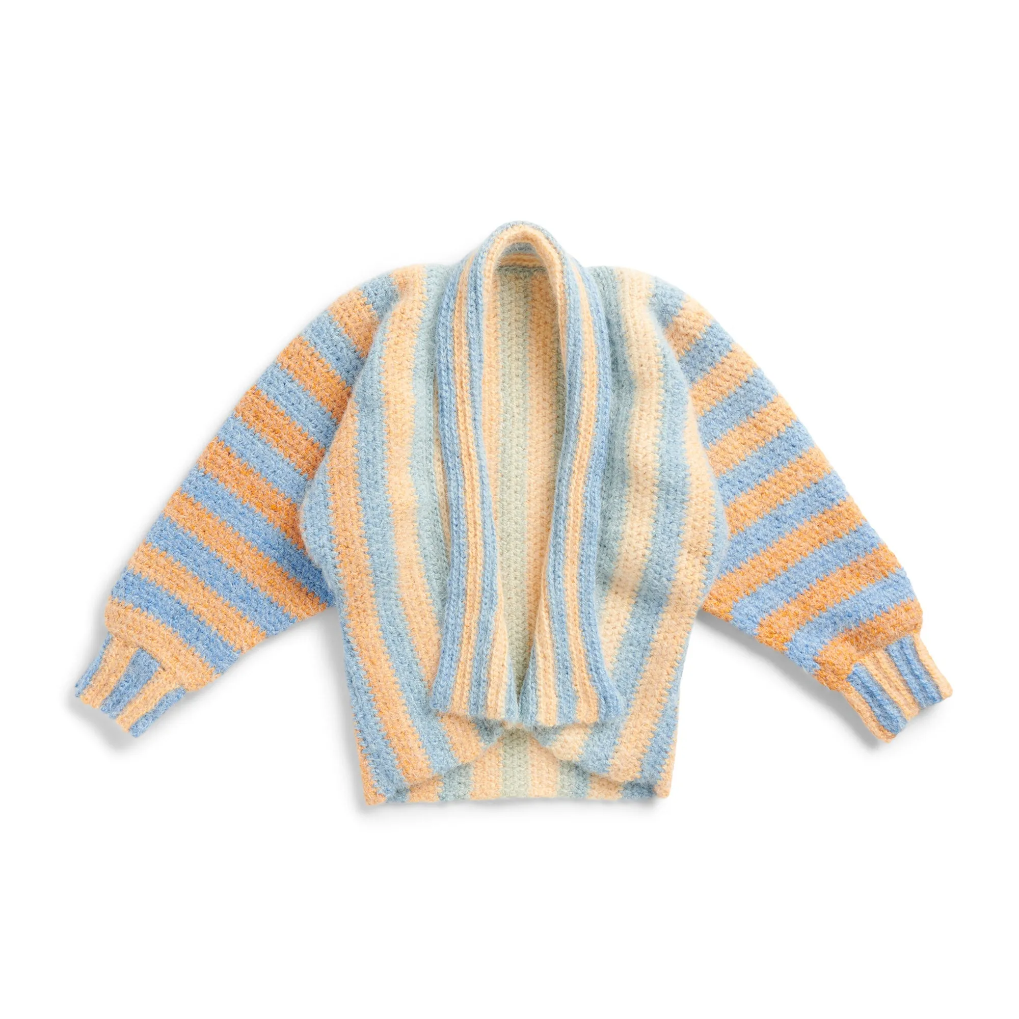 Caron Vertical Stripes Crochet Cardigan