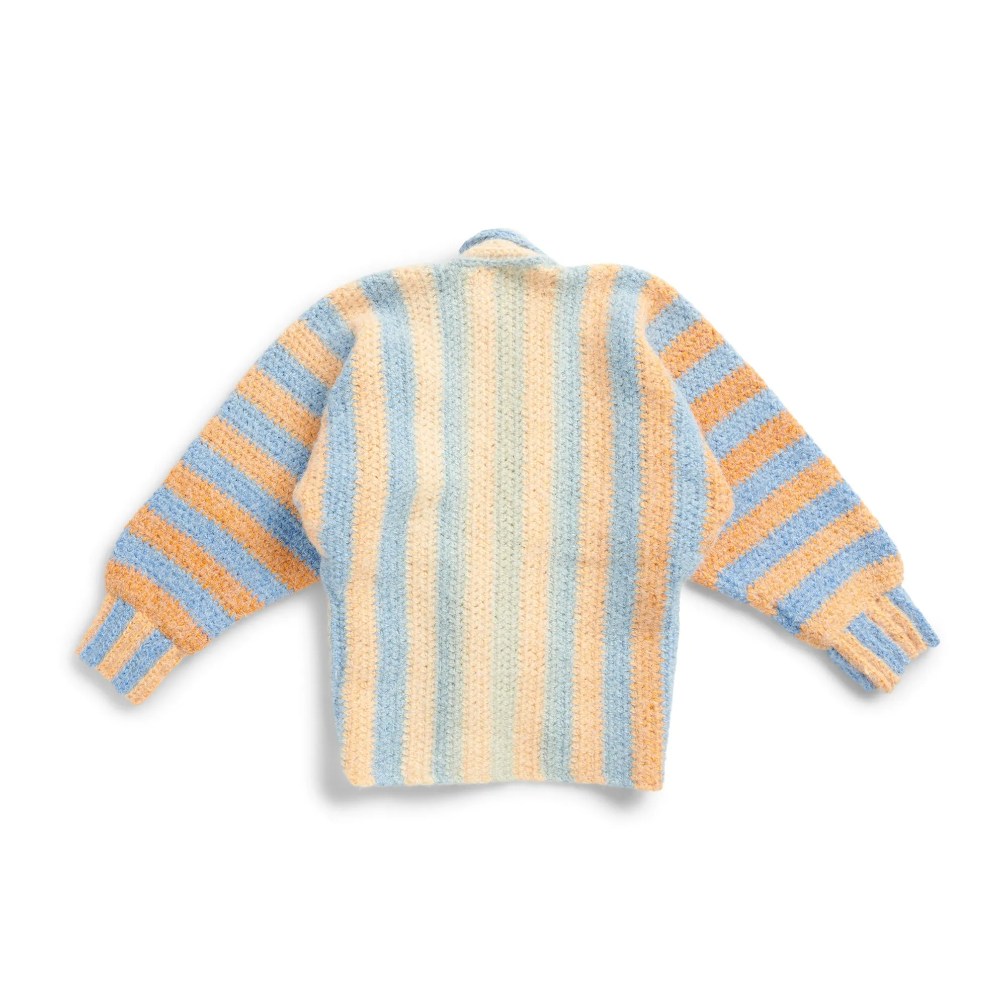 Caron Vertical Stripes Crochet Cardigan