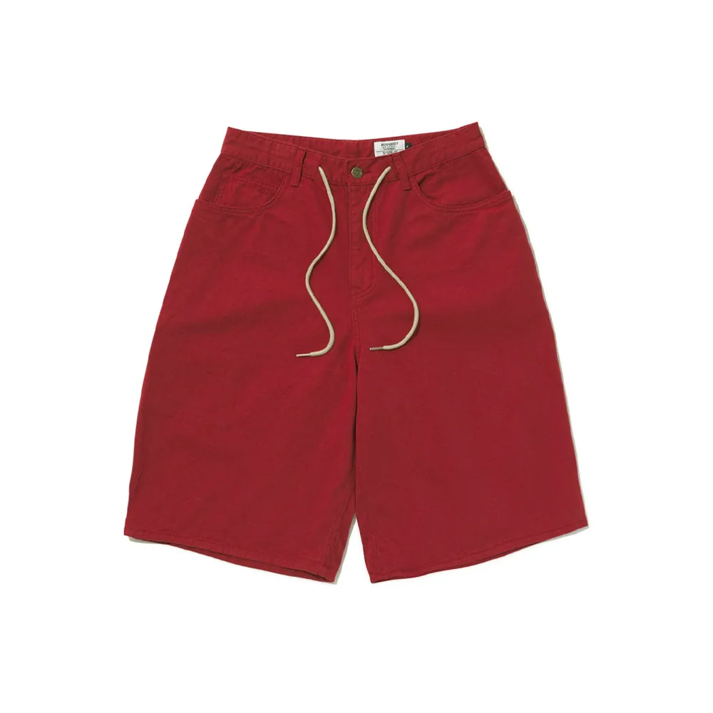 CARPENTER LOOSEFIT COTTON SHORT PANTS BURGANDY