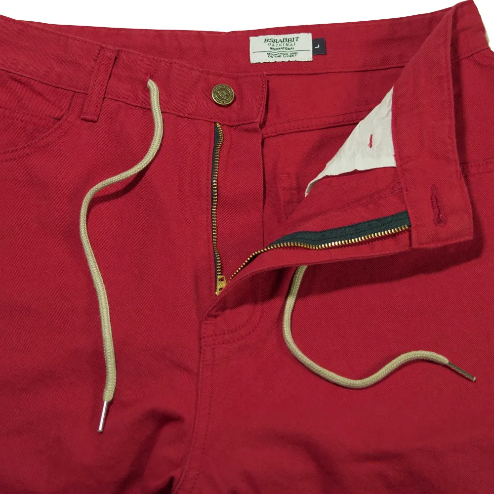 CARPENTER LOOSEFIT COTTON SHORT PANTS BURGANDY