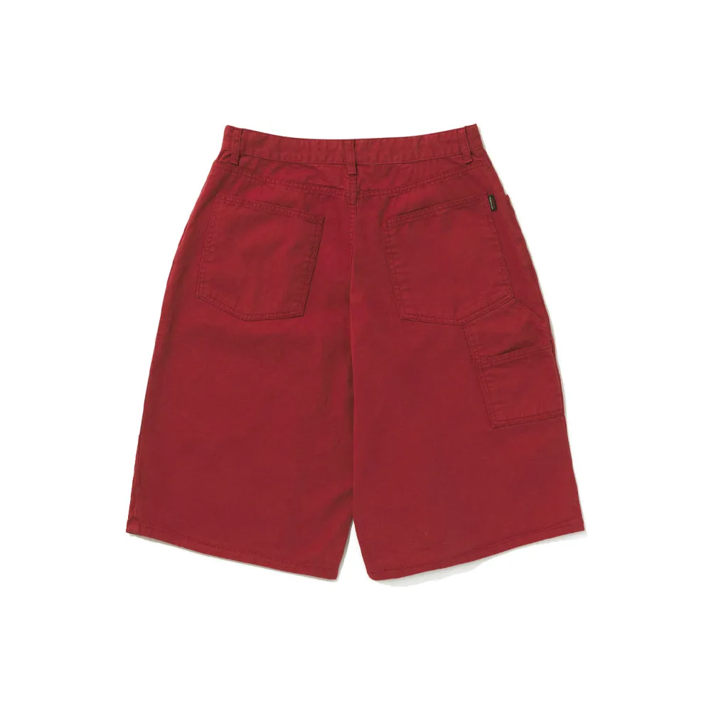 CARPENTER LOOSEFIT COTTON SHORT PANTS BURGANDY