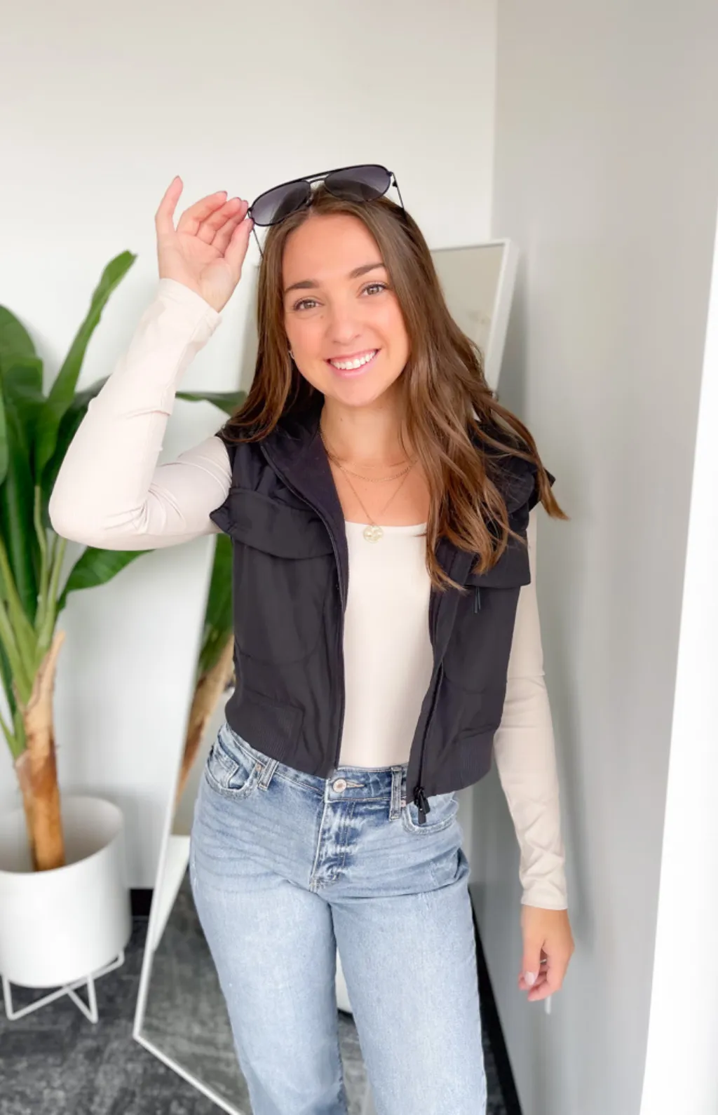 Casey Cropped Cargo Active Hoded Vest