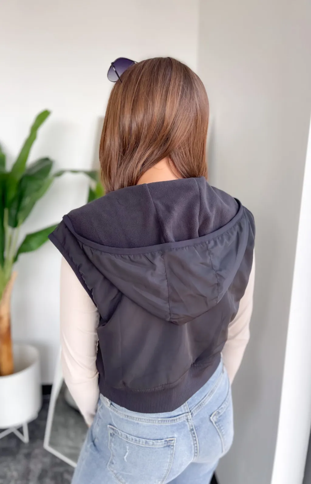 Casey Cropped Cargo Active Hoded Vest
