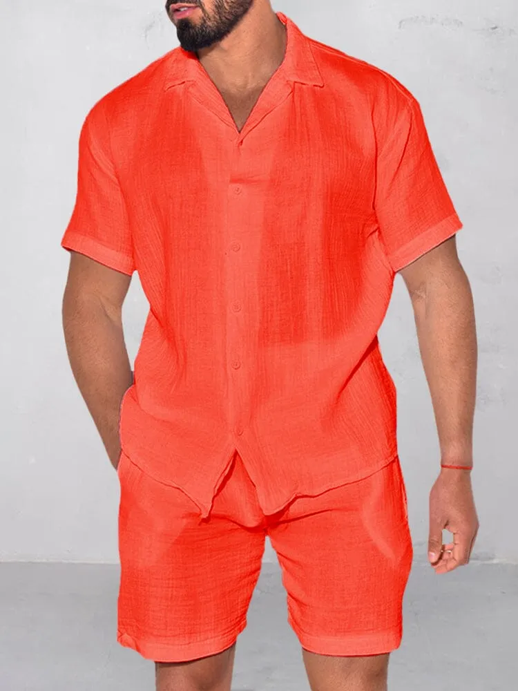 Casual 100% Cotton Shirt Set