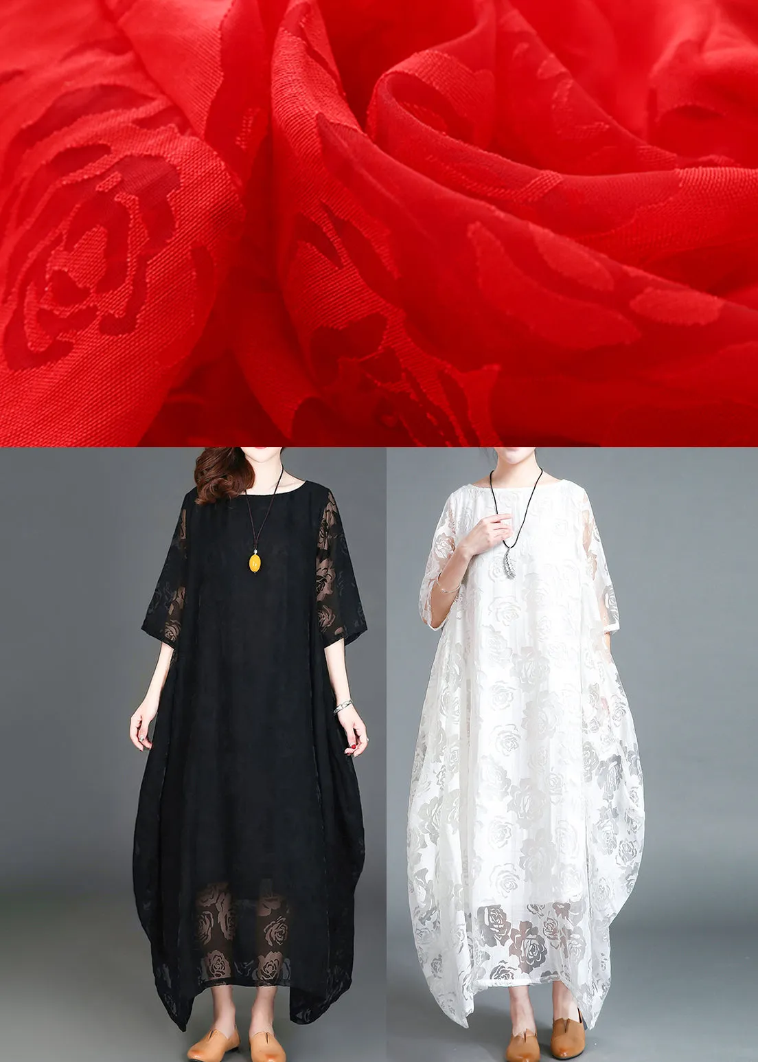 Casual Black Loose Cozy Long Dresses Summer LY2935