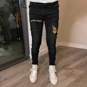 Casual Butterfly Print Slim Fit Jeans