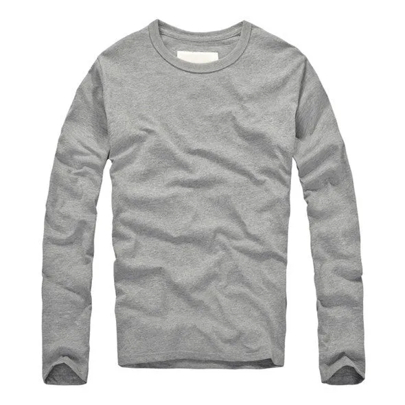 Casual Cotton O-Neck Long Sleeve Shirt
