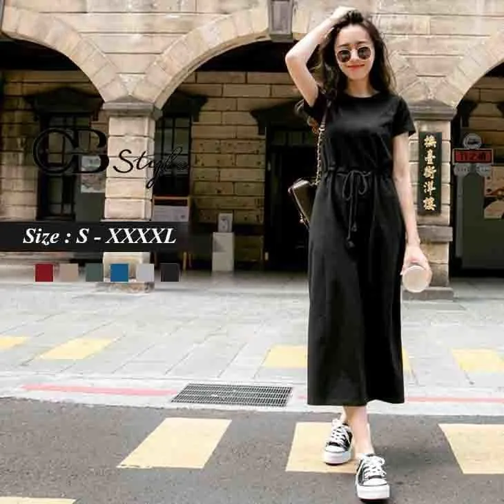 CASUAL ELASTIC COTTON DRESS