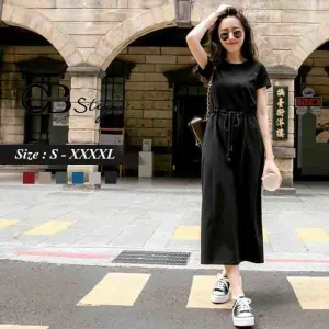 CASUAL ELASTIC COTTON DRESS