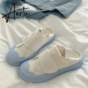 Casual Platform Canvas Shoes Women Korean Style Summer Fashion Round Toe Breathable Comfortable Sneaker Harajuku Flats