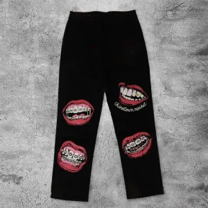 Casual retro denim trousers