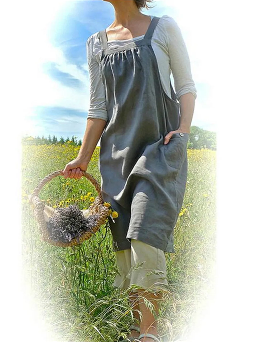 Casual Simple Comfort Loose Pocket Sling Dress