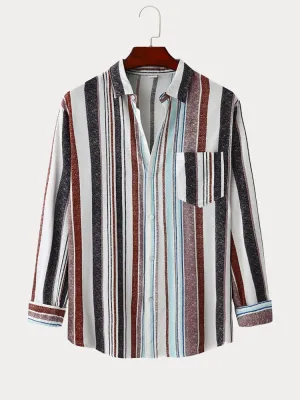 Casual Splicing Stripe Shirt