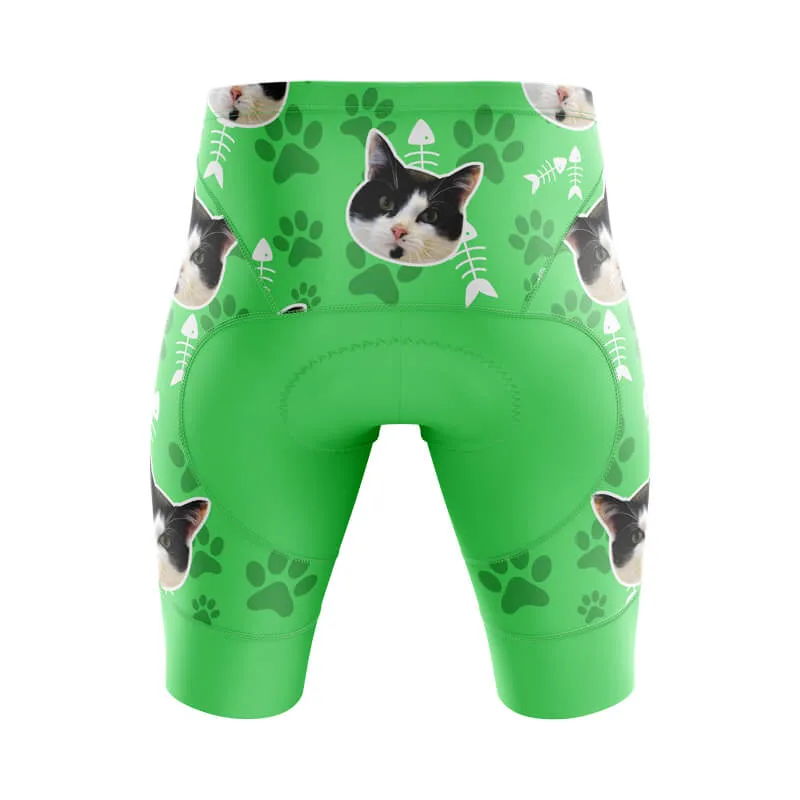 Cat Custom Face Bib & Shorts (Green)