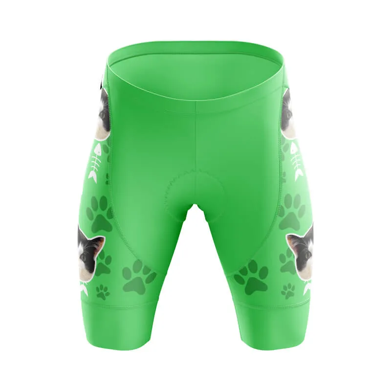 Cat Custom Face Bib & Shorts (Green)