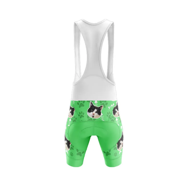 Cat Custom Face Bib & Shorts (Green)