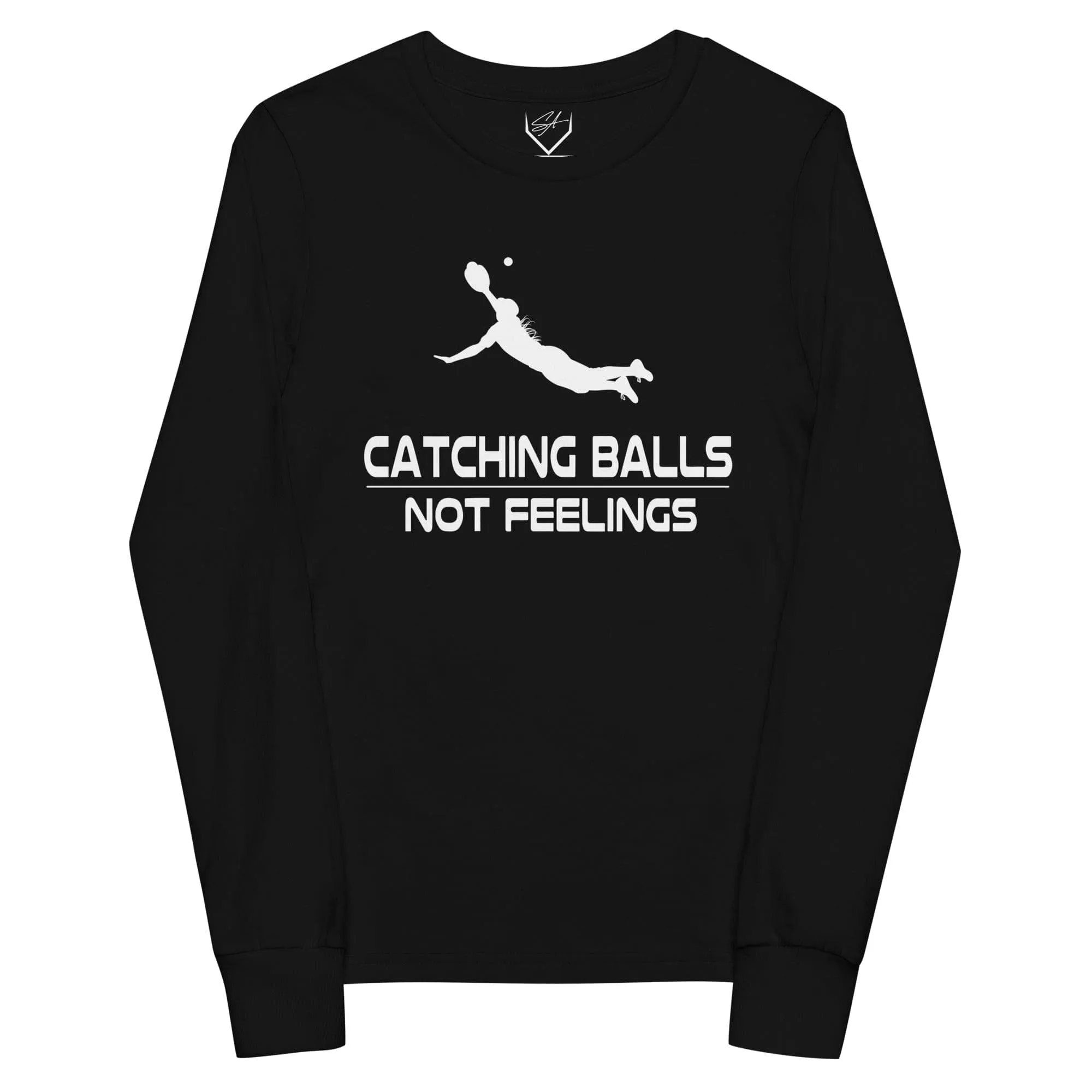 Catching Balls Not Feelings Softball - Youth Long Sleeve
