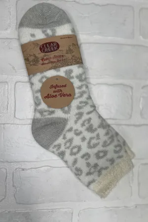 CC Ivory Leopard Aloe Socks