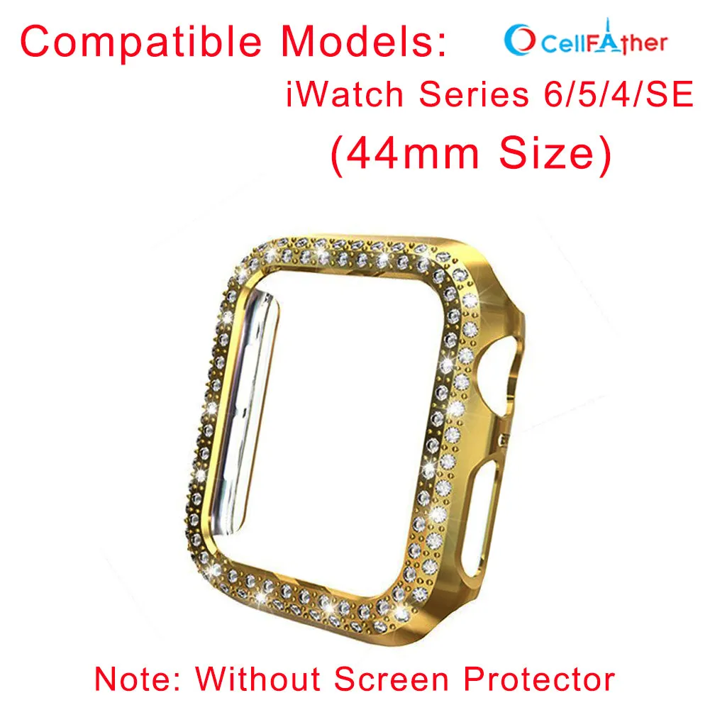 Cellfather iWatch Bling Diamond Hard PC Case cover 45mm- Gold