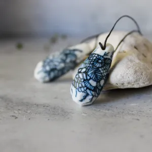 Ceramic Pod Necklaces Indigo
