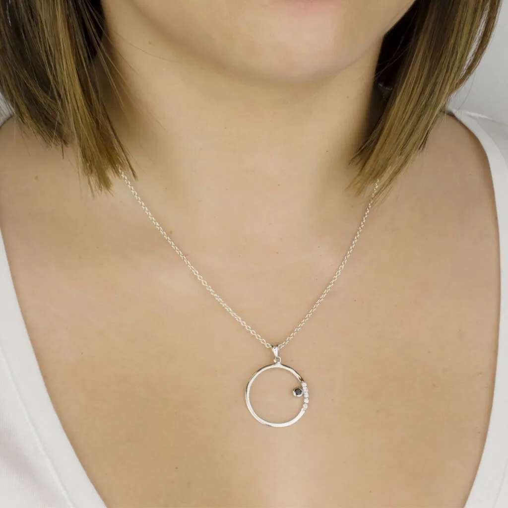 Cercle: Black Spinel & Diamond Necklace