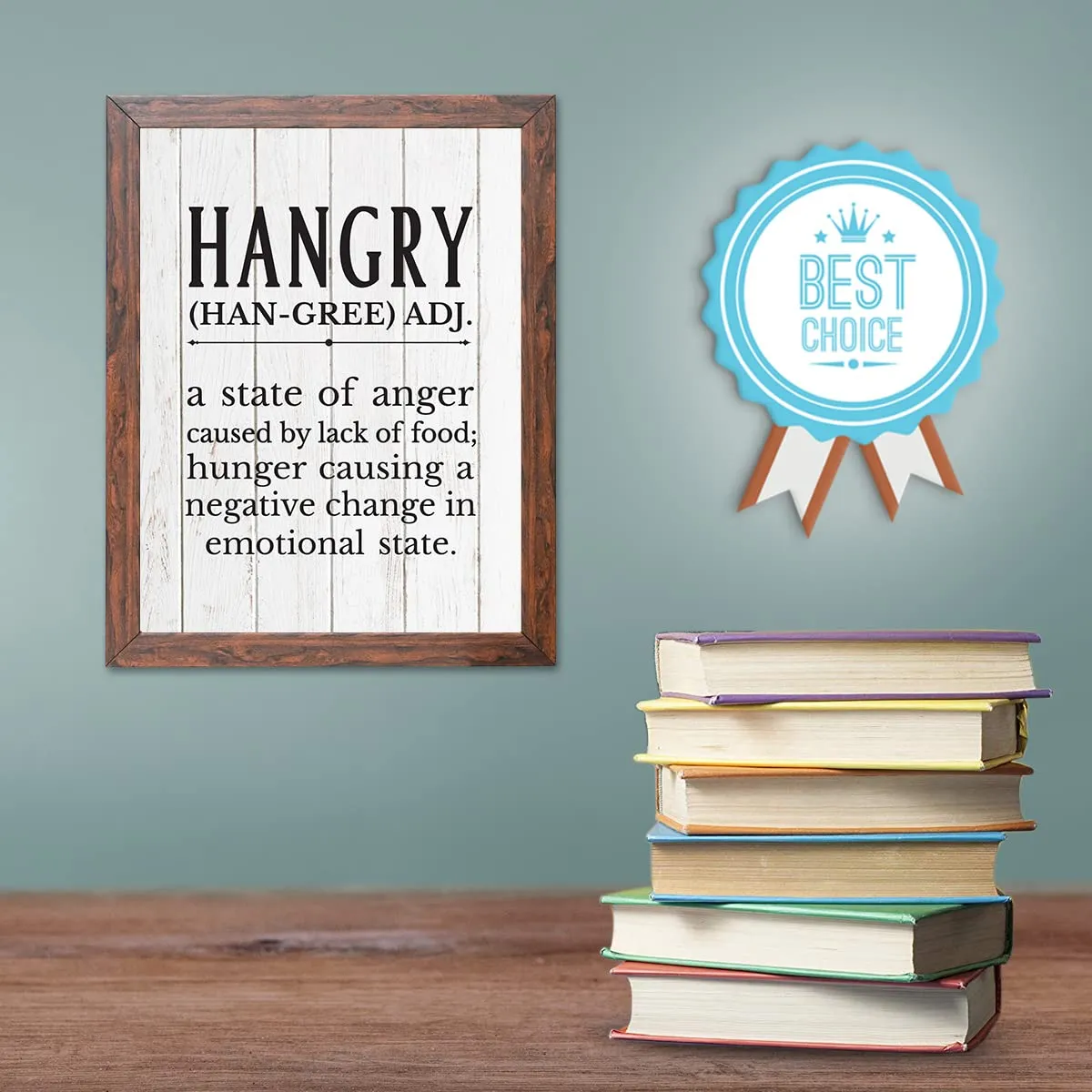 Chaka Chaundh - Kitchen Quotes Wall Frames - Food Quotes Frame -Hangry Quotes Frames for Room & Hall - (13.6 X 10.6 Inches) (Hangry - White Vintage)