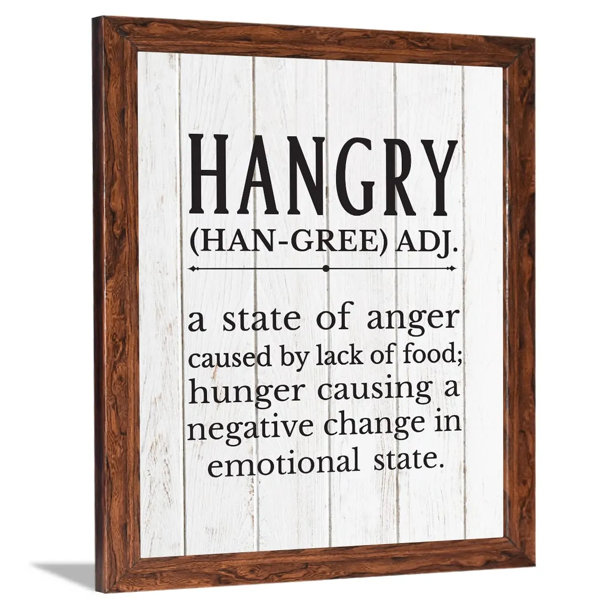 Chaka Chaundh - Kitchen Quotes Wall Frames - Food Quotes Frame -Hangry Quotes Frames for Room & Hall - (13.6 X 10.6 Inches) (Hangry - White Vintage)