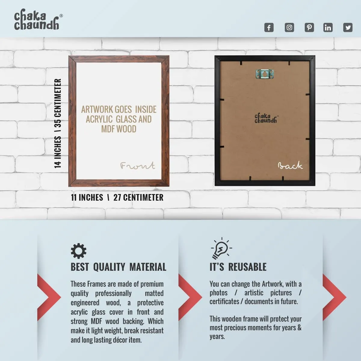 Chaka Chaundh - Kitchen Quotes Wall Frames - Food Quotes Frame -Hangry Quotes Frames for Room & Hall - (13.6 X 10.6 Inches) (Hangry - White Vintage)