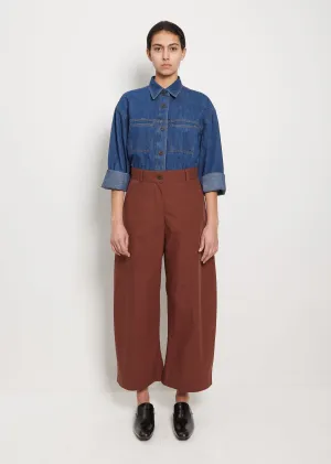 Chalco Crop Cotton Pant — Chestnut