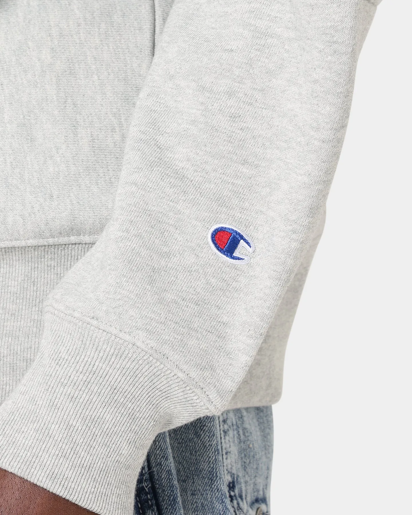 Champion Reverse Weave Collegiate Heritage Padded Crewneck Oxford Heather
