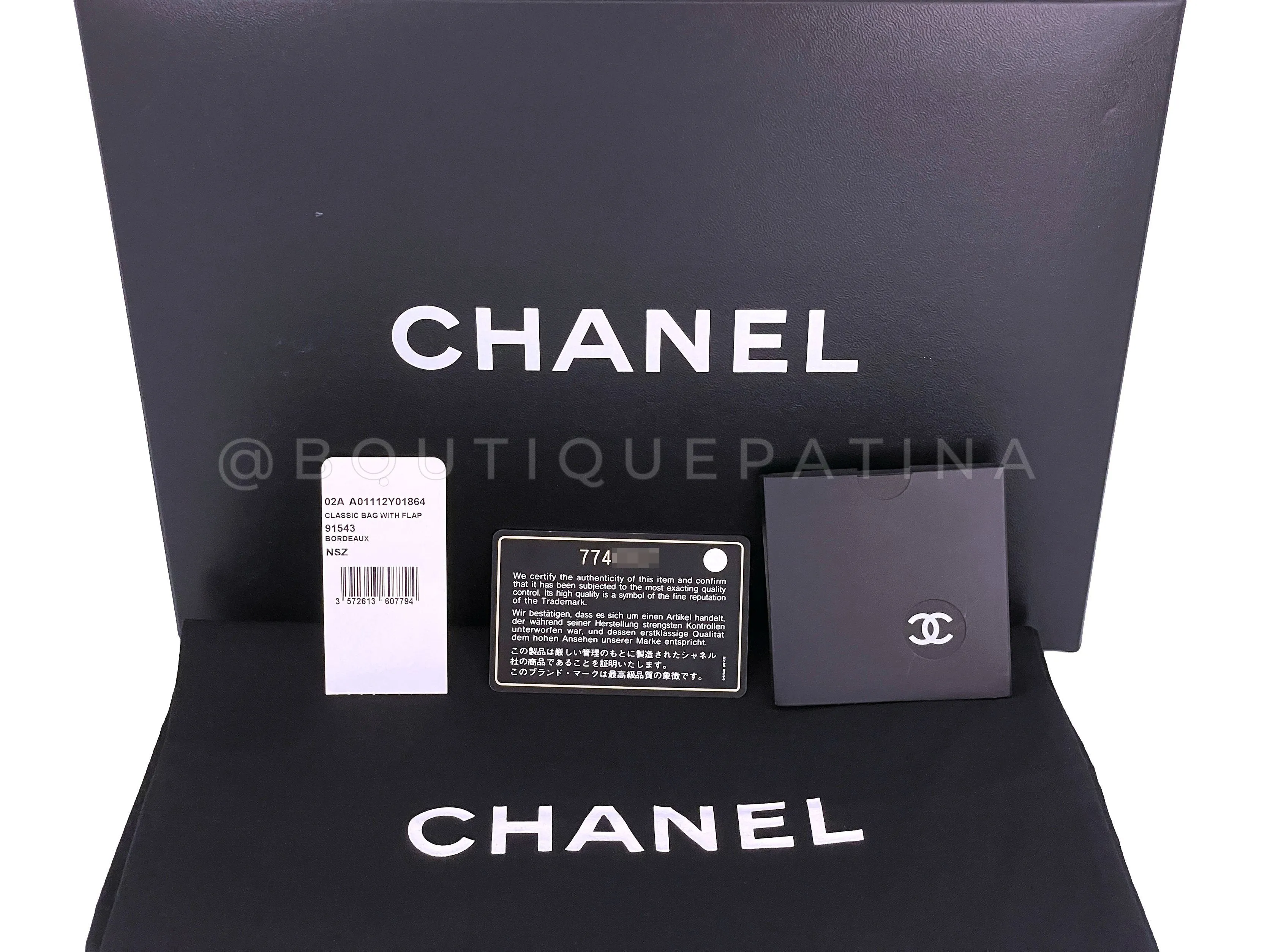 Chanel 02A Vintage Burgundy Wine Red Caviar Medium Classic Double Flap Bag 24k GHW
