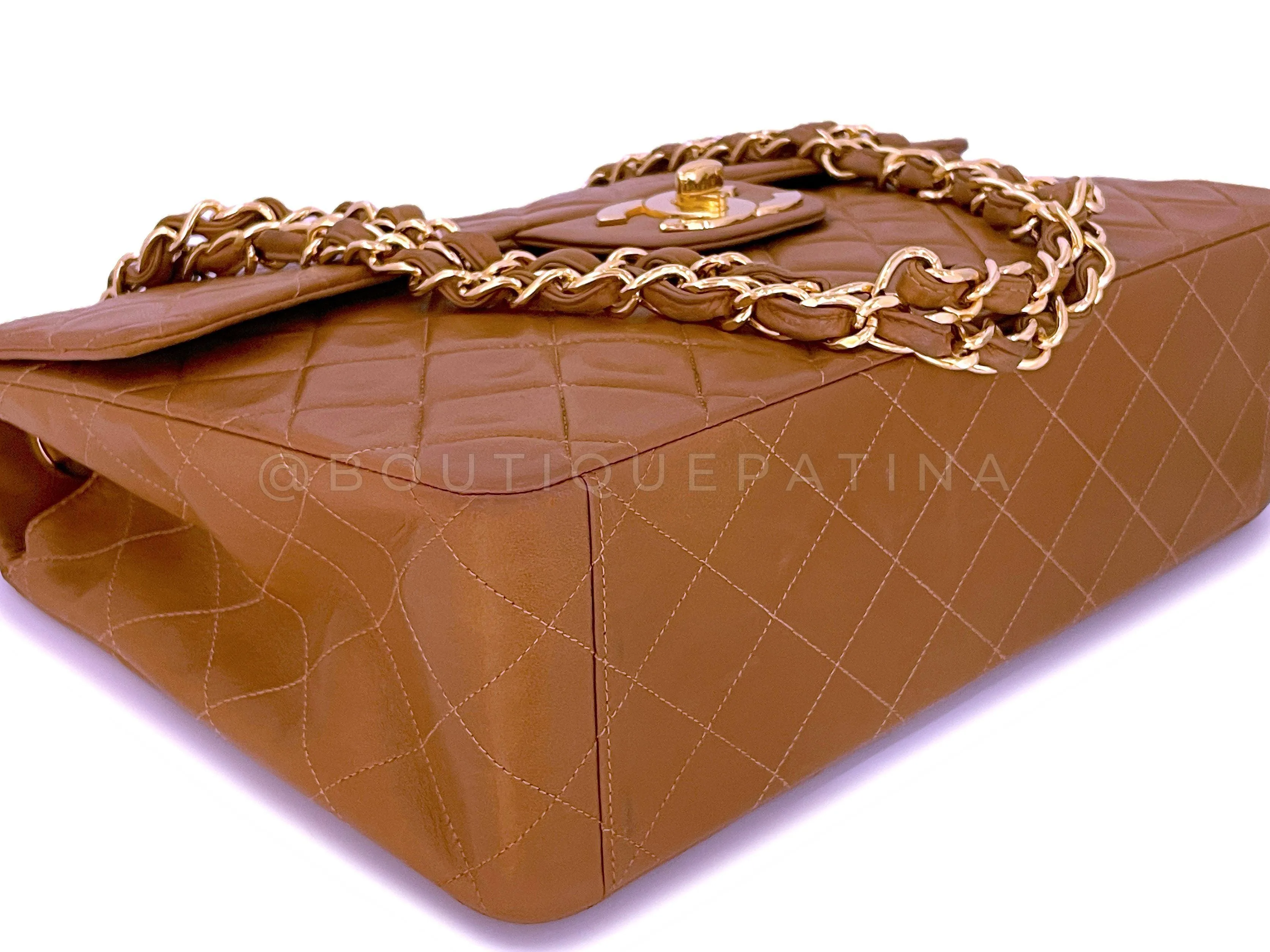 Chanel 1993 Vintage Caramel Beige-Brown Maxi "Jumbo XL" Classic Flap Bag 24k GHW