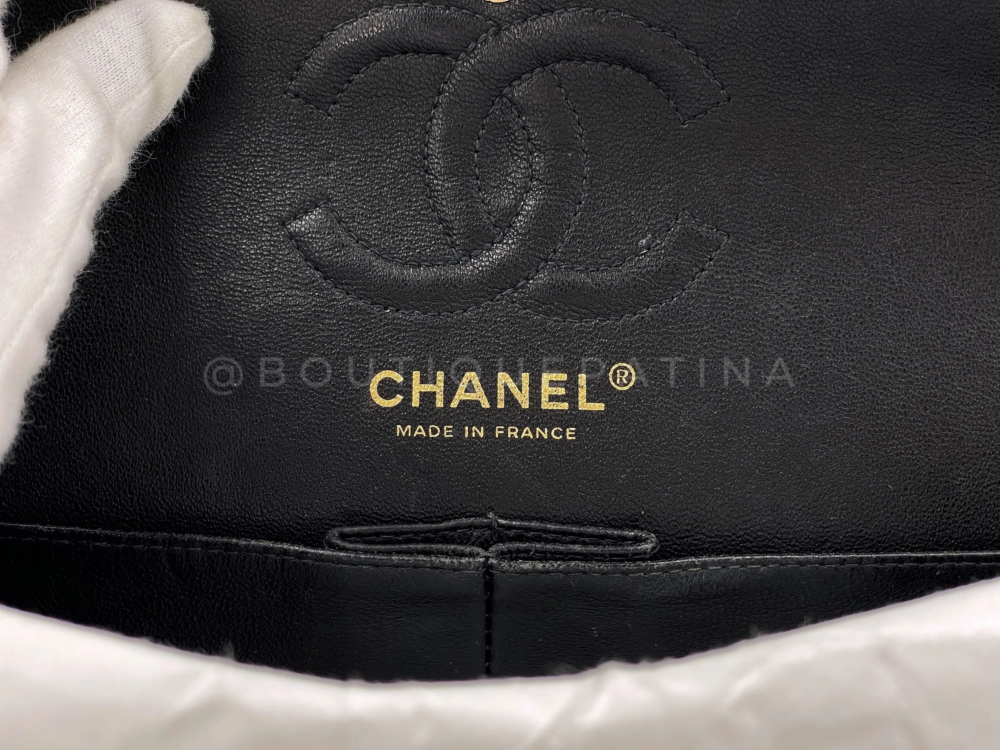 Chanel 2003 Vintage Black Caviar Small Classic Double Flap Bag 24k GHW