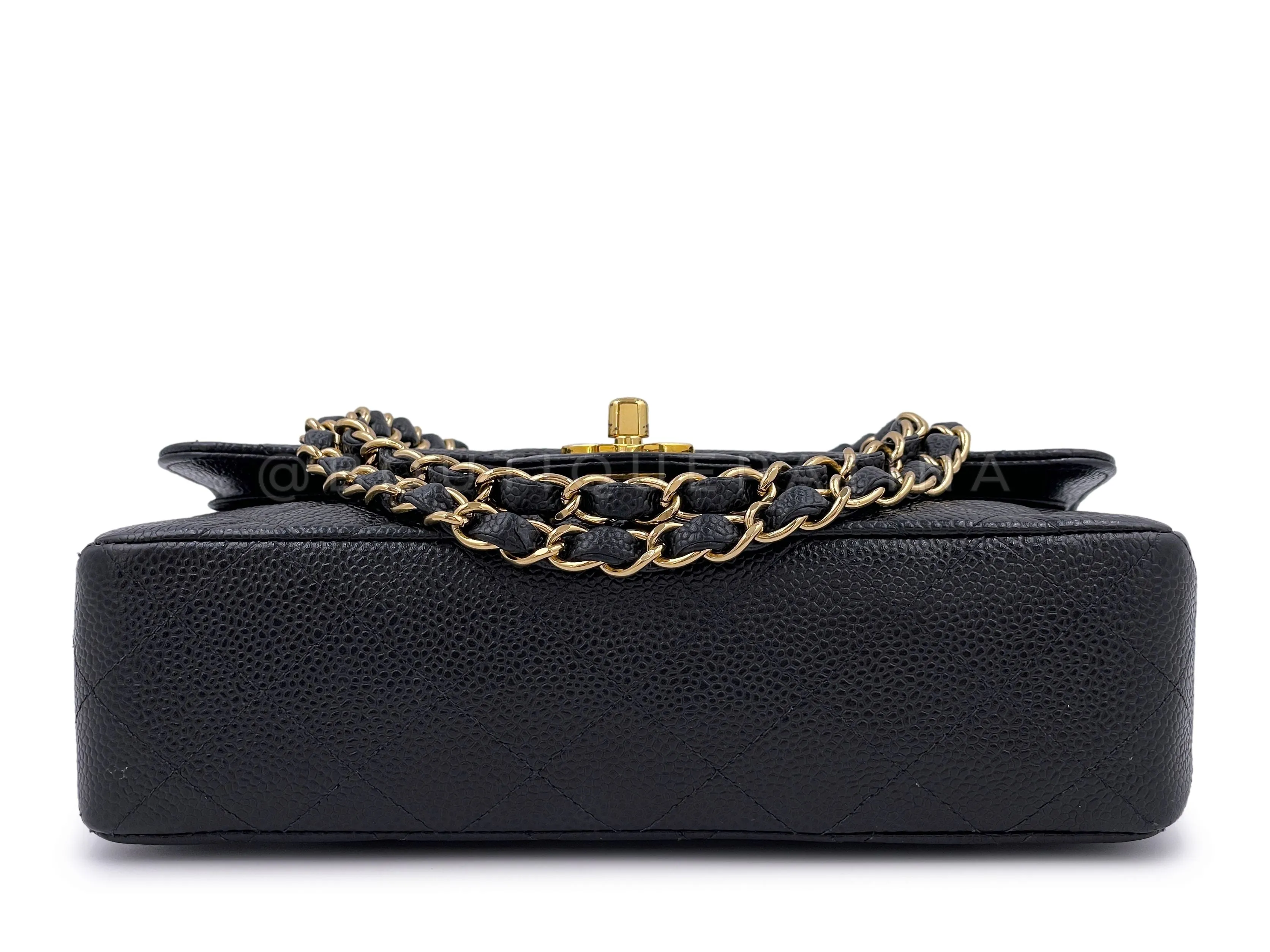 Chanel 2003 Vintage Black Caviar Small Classic Double Flap Bag 24k GHW