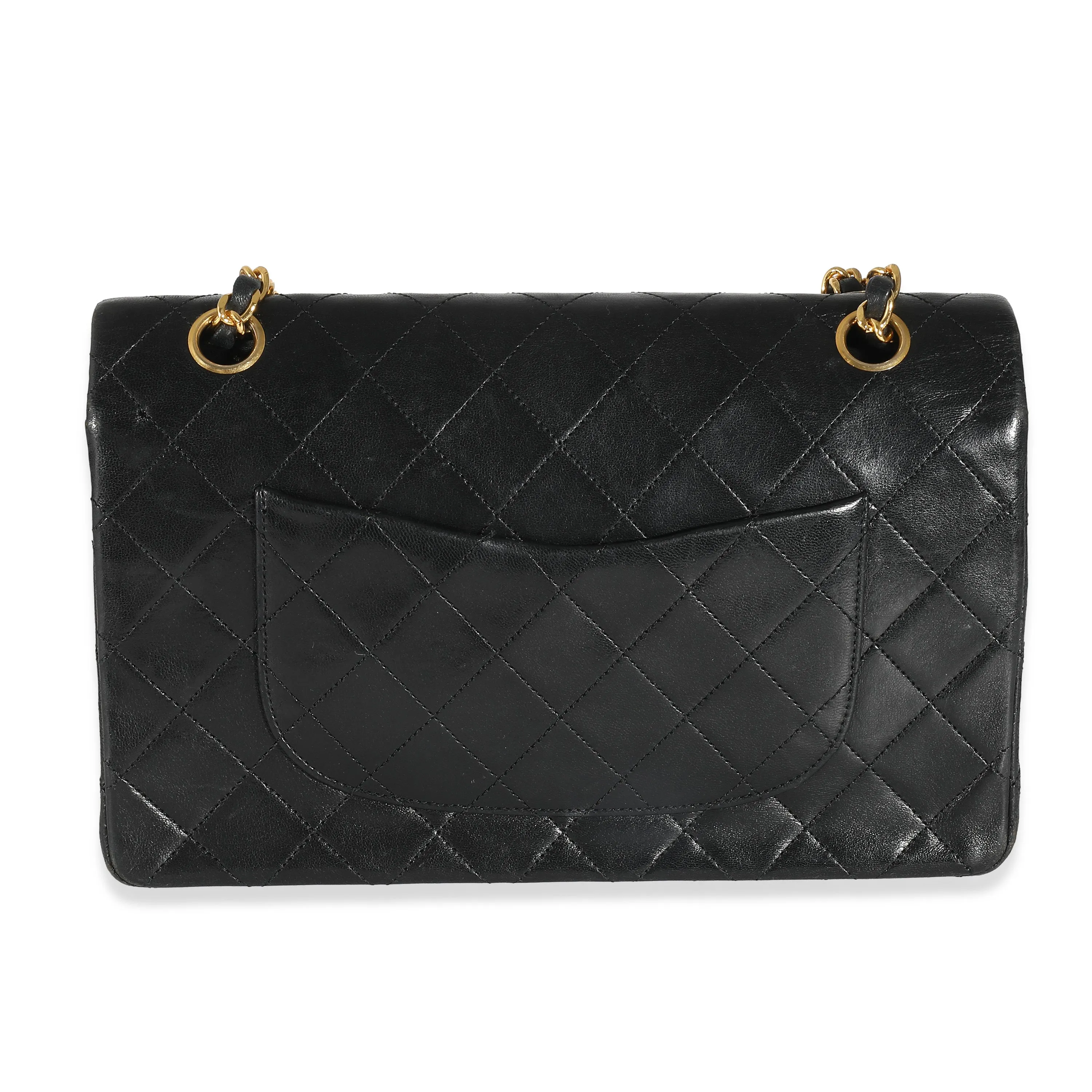 Chanel 24K Black Quilted Lambskin Medium Classic Double Flap Bag