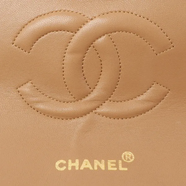 Chanel Around 1990 Made Square Cc Mark Push Lock Shoulder Bag Amber