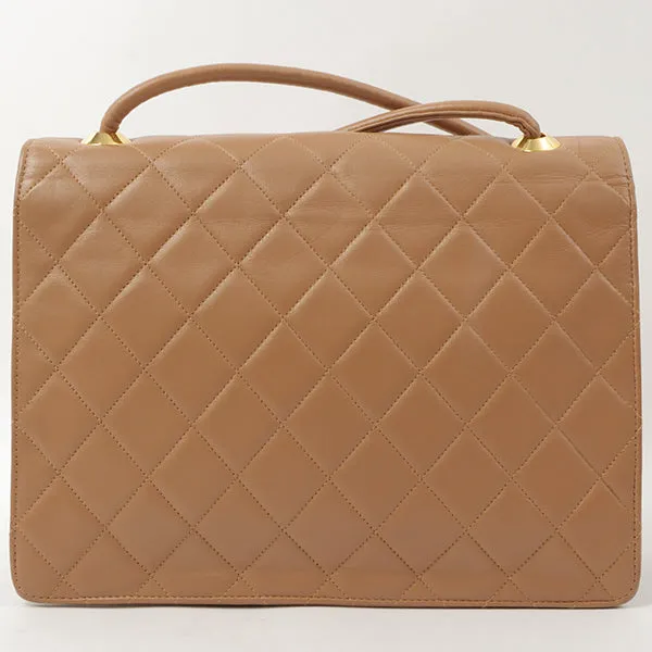 Chanel Around 1990 Made Square Cc Mark Push Lock Shoulder Bag Amber